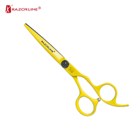 Ciseaux de barbier professionnels RK128 en acier inoxydable SUS440A, couleur personnalisée, manche ergonomique, dureté 56-58HRC, pour droitiers