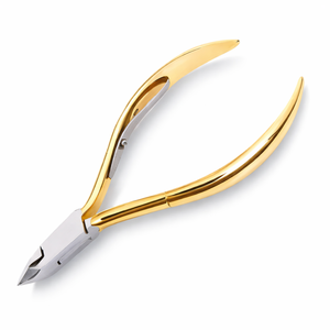 Coupe-cuticules OEM en acier inoxydable plaqué or, coupe-ongles de précision, outil de manucure et pédicure antidérapant, durable - Product Image 1