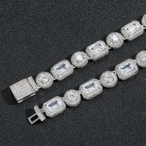 สร้อยคอแบบโซ่ประดับเพชร14K สีทองล้วนได้รับการรับรองจากคิวบาแวววาวแวววาวผ่านการตัดเพชรสร้อยคอสำหรับผู้ทดสอบผ่านการปรับแต่ง - Product Image 2