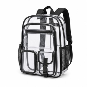 Sac à dos transparent en PVC, sac d'école transparent pour étudiants, imperméable, grande capacité, double couche - Product Image 1