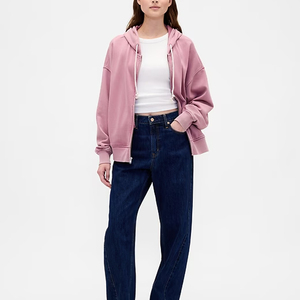 Nouveau sweat à capuche zippé pour femme, élégant, pour l'entraînement en extérieur en hiver, surdimensionné, logo personnalisé, fermeture éclair sur le devant avec poche - Product Image 4