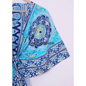 Women's 100% Cotton Vintage <b>Kaftan</b> Handmade Beach Cover Up Floral Print Long Maxi <b>Kaftan</b> Dress Comfortable Gown Hippie Style - Product Image 4