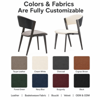 Silla de Comedor Personalizada, Color Estable, Duradera, Tapizada, con Respaldo de Mimbre, Asiento de Cuero, Muebles Modernos para el Hogar y Hoteles