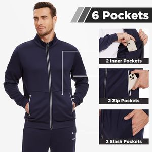 Haute qualité hommes décontracté sport Jogging survêtement à manches longues 2 pièces tenue grande taille Fitness gros survêtement pour l'automne - Product Image 3