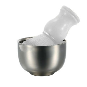 Stainless Steel Shaving <b>Bowl</b> with Lid 10cm Diameter Large <b>Deep</b> Size Chrome Plated Shinning Finish <b>Bowl</b> - Product Image 6