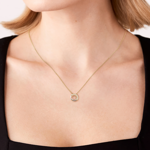 Luxury 18K <b>Solid</b> <b>Gold</b> Diamond <b>Pendant</b> With Pave Setting Round Brilliant Cut Geometric Design For Everyday Wear Unisex Jewelry - Product Image 3
