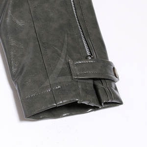 Veste en cuir de vache sur mesure, grande taille, avec logo sur le devant, col montant, respirante, pour homme, usage extérieur en hiver - Product Image 6