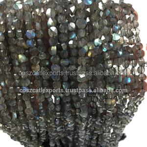 Cuentas de piedra facetada de moneda y disco de labradorita, abalorios de hebra curativa de 3-4mm para la fabricación de joyas - Product Image 2