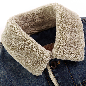 แจ็กเก็ตผ้ายีนส์ผ้ายืดสำหรับผู้ชายแจ็กเก็ตยีนส์สีฟ้าสำหรับฤดูหนาวออกแบบได้ตามต้องการสำหรับผู้ชายขนาดพิเศษ - Product Image 3