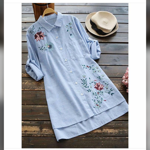 เสื้อเชิ้ตแขนสั้นสำหรับผู้หญิงขนาดใหญ่พิเศษสำหรับฤดูใบไม้ผลิและฤดูร้อนเสื้อยืดเสื้อเบลาส์เสื้อ WS-147 - Product Image 1