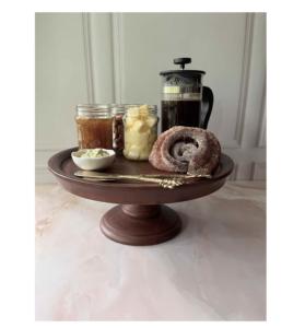 Soporte de exhibición de pastel de madera de Mango hecho a mano, mesa decorativa de 2 niveles, nuevo - Product Image 1