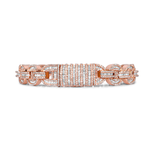 B2B Cuban Link Chain Bracelet VVS Lab Iced Out Lab Grown Diamond Jewelry 10k 14k <b>Rose</b> Gold From Manufacturer India - Product Image 4