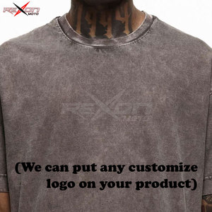 Acid Wash T-shirt Hommes Surdimensionné T-shirt Lourd Nouveautés En Gros Logo Personnalisé T-shirt Lourd - Product Image 2