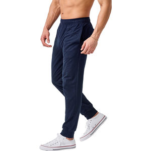 Pantalon de jogging pour homme Streetwear couleur bleu marine décontracté surdimensionné mode entraînement Fitness pantalon de survêtement avec déchets élastiques - Product Image 6
