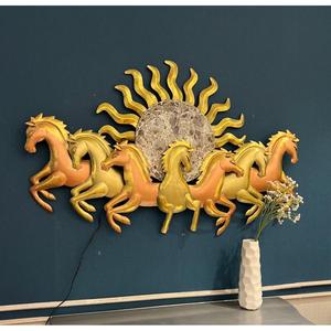 ศิลปะโลหะเคลือบผงไฟ LED-7รูปม้าขนาด49x32นิ้ว - Product Image 2