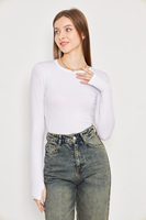 CUERPO DE MANGA LARGA DEDO DE CUELLO REDONDO ROPA INTERIOR DE MUJER CUERPO