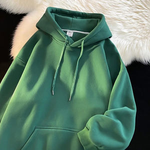 2025 Hip-Hop Style Dark <b>Green</b> Embroidered 100% Cotton <b>Hoodie</b> <b>Men</b> High Street Casual Regular Fit Pullover Y2K Inspired Winter - Product Image 3