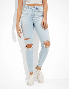 Custom Private Label Slim Jeans for Women Skinny High Waisted Blue Denim Pencil Jeans Stretch Pants Woman Pants OEM Breathable - Product Image 1