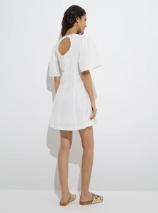 Robe trapèze en coton mélangé à motifs floraux blancs de Bombay Paisley - Product Image 4