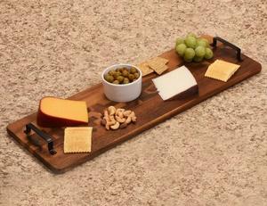 ถาดเสิร์ฟไม้มีสไตล์พร้อมดีไซน์หรูหราเหมาะสำหรับเสิร์ฟเครื่องดื่มของว่างและใช้ตกแต่งบ้าน - Product Image 3
