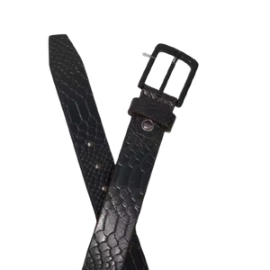 Ceinture décontractée en cuir de vache à motif poisson avec alliage pour boucle personnalisable du fournisseur en gros - Product Image 1