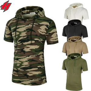 Customized Men's Solid Hooded <b>Sweatshirt</b> Summer Oversized <b>Short</b> <b>Sleeve</b> Hoodie with Breathable Eco-Friendly Knitted Fabric - Product Image 6