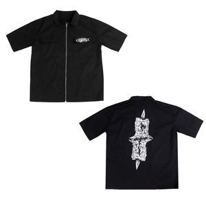 Casual breathable <b>zip</b> up t <b>shirt</b> for men slim fit short sleeve gym workout summer activewear sporty training fashion top - Product Image 5