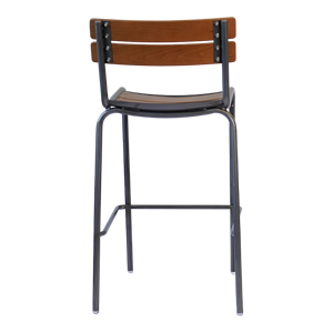 Chaises industrielles à dossier bas en bois avec structure en métal galvanisé - Product Image 5