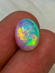 Vente en gros cabochon opale éthiopienne de qualité supérieure blanc naturel 11x9mm pierre précieuse ovale en vrac faite à la main - Product Image 2