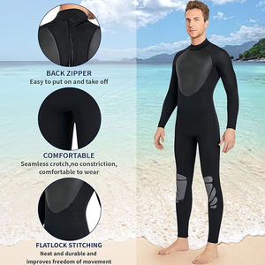 Traje de buceo de neopreno de cuerpo completo para hombre, trajes de baño XL de una pieza para playa, MOQ bajo, trajes de neopreno de talla grande para hombre, ropa de baño - Product Image 4