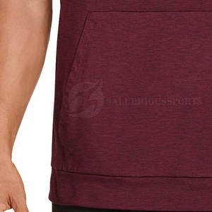 <b>Men's</b> XL Hooded Pullover <b>Hoodie</b> Custom <b>Sleeveless</b> Design Cotton Polyester Solid Print Pattern Winter Breathable Plain Dyed Best - Product Image 6