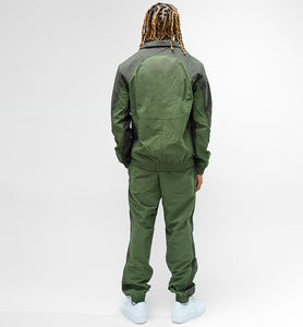 Conjunto cortavientos de dos piezas para hombre, chaqueta y pantalones cortos cortavientos personalizados, chándal con cremallera reflectante, conjunto cortavientos de dos piezas de nailon - Product Image 2