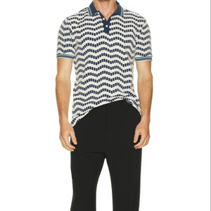 Camiseta informal de golf de verano para hombre, Piqué fino frontal, manga corta, cuello vuelto sólido, tela de punto, antibolitas, 100% algodón - Product Image 6