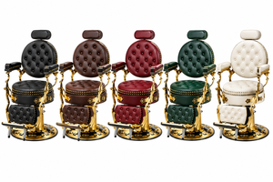 Sillón de Barbería Comercial Tradicional con Asiento de Cuero, Bomba Hidráulica, Base Ajustable en Altura, Muebles de Salón, 5 Unidades para Salón de Belleza/Hotel - Product Image 3