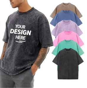 Vente en gros T-shirt Oem 100% coton surdimensionné T-shirt Dtg imprimé T-shirt avec logo T-shirt vintage personnalisé lourd lavé à la pierre - Product Image 1