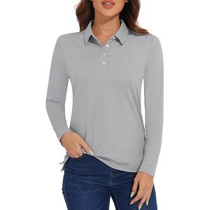 Activewear, camiseta Polo de manga larga para mujer, camisetas Polo de Golf, ligeras, de secado rápido, que absorben la humedad, deportes atléticos de tenis - Product Image 5