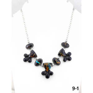 Collar Bohemio del Suroeste con Plata de Ley y Ópalo Geométrico para Boda o Compromiso - Product Image 1