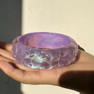 Pulsera Irregular Vintage de Resina Geométrica para Mujer y Niña, Brazalete de Acrílico de Ámbar y Mármol Grueso, Joyería de Diseñador de Moda - Product Image 6