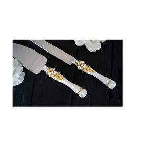 Juego de cubiertos chapados en plata y mango blanco Cubiertos de metal nuevos Cubiertos para hotel y restaurante Servidor y cortador de cubiertos de metal - Product Image 1