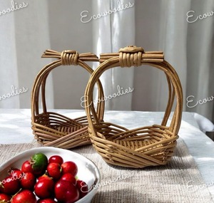 Poignée en bambou de panier de fruits de style de luxe utilisée pour organiser l'affichage de bonbons, collations, cadeaux divers pour une présentation élégante - Product Image 6