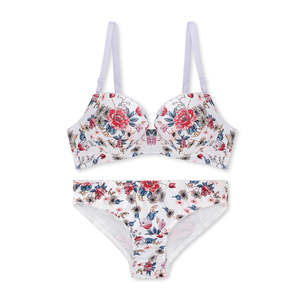 Sujetador estampado de flores con conjunto de bragas Trajes de mujer sexy de alta calidad Bikini de dos piezas Conjuntos de traje de baño breve para mujer - Product Image 1