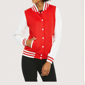 Veste de baseball Varsity grise décontractée pour femmes en vente sur mesure avec rembourrage en coton et logo personnalisé disponible en taille tissée - Product Image 5