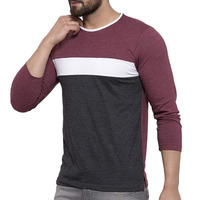 T-shirt moderne pour homme à manches longues, conçu avec des panneaux de couleur distinctifs et un tissu léger pour un confort quotidien