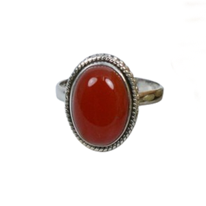 Estilo bohemio 925 plata esterlina sólida anillo hecho a mano Jesper Natural Coral corte ovalado tendencia joyería de boda de moda 925 - Product Image 1