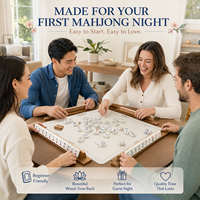 Jeu de Mahjong Américain Personnalisé pour Débutants, 166 Tuiles en Acrylique pour 4 Joueurs avec Supports, Poussoirs et Sac de Transport, Vente en Gros OEM