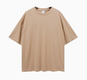 Camiseta de gran tamaño a granel de peso pesado OEM, camiseta lisa con estampado de logotipo personalizado, Camiseta de algodón en blanco de manga corta, envío DDP - Product Image 5