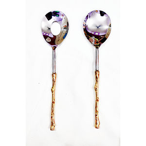 Ensemble de service à salade en acier inoxydable motif ananas pour la maison à prix raisonnable, couverts de haute qualité - Product Image 3