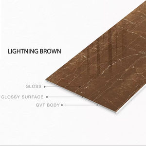 Azulejos de porcelana pulida de alto brillo marrón relámpago 600x1200mm, textura sólida, diseño moderno para interiores de habitaciones escolares y villas - Product Image 1