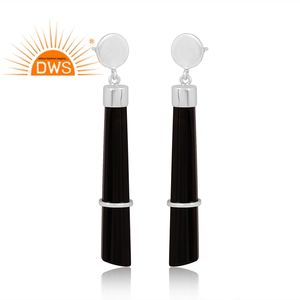 Pendiente colgante de piedras preciosas de ónix negro Natural de plata de ley más vendido, joyería personalizada para mujer, regalo para ella - Product Image 2