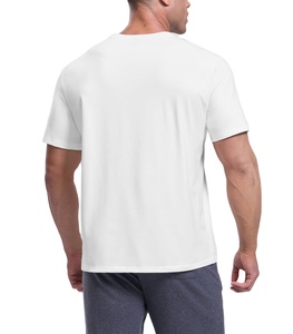 เสื้อยืดสีขาวแบบกำหนดเอง 180GSM สำหรับผู้ชาย ผ้าฝ้าย 100% ทรงหลวม เรียบง่าย แขนสั้น ไซส์ใหญ่ คอกลม - Product Image 4